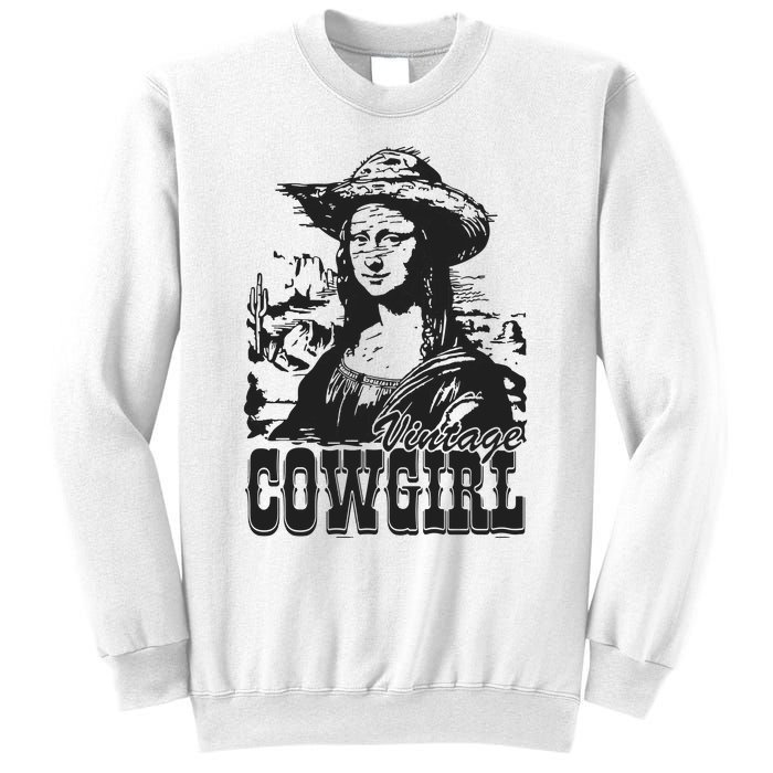 Vintage Cowgirl Mona Lisa Retro Sweatshirt