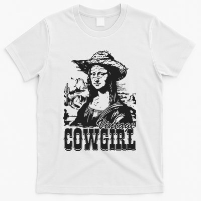 Vintage Cowgirl Mona Lisa Retro T-Shirt
