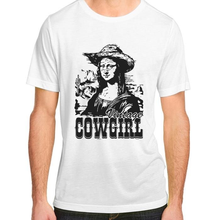 Vintage Cowgirl Mona Lisa Retro Adult ChromaSoft Performance T-Shirt