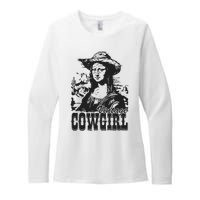 Vintage Cowgirl Mona Lisa Retro Womens CVC Long Sleeve Shirt