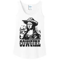 Vintage Cowgirl Mona Lisa Retro Ladies Essential Tank