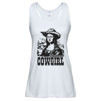 Vintage Cowgirl Mona Lisa Retro Ladies Essential Flowy Tank