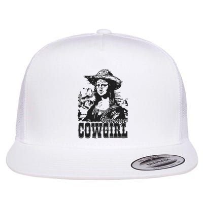 Vintage Cowgirl Mona Lisa Retro Flatbill Hat