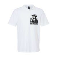 Vintage Cowgirl Mona Lisa Retro Softstyle Adult Sport Polo