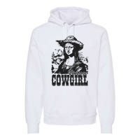 Vintage Cowgirl Mona Lisa Retro Premium Hoodie