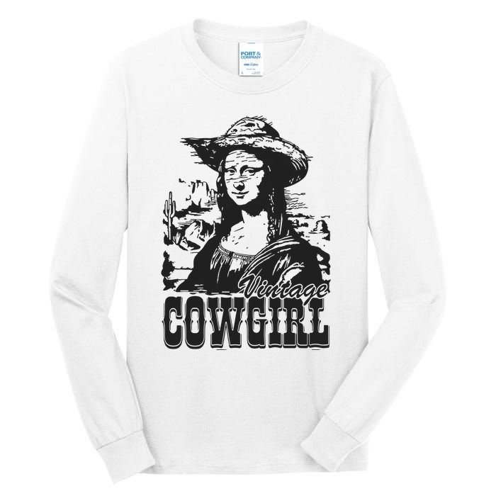 Vintage Cowgirl Mona Lisa Retro Tall Long Sleeve T-Shirt