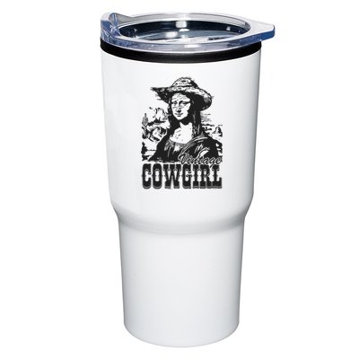 Vintage Cowgirl Mona Lisa Retro Tumbler