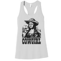 Vintage Cowgirl Mona Lisa Retro Women's Racerback Tank