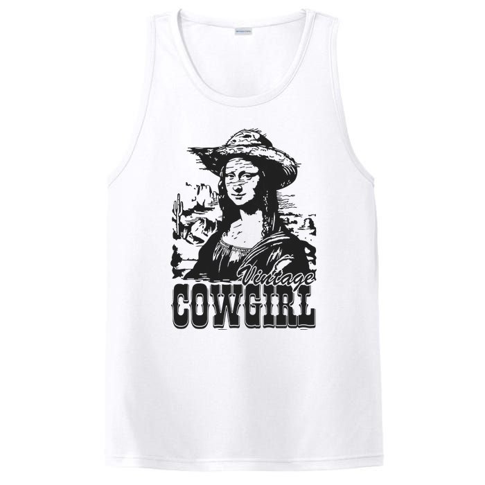 Vintage Cowgirl Mona Lisa Retro PosiCharge Competitor Tank