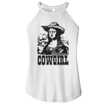 Vintage Cowgirl Mona Lisa Retro Women's Perfect Tri Rocker Tank