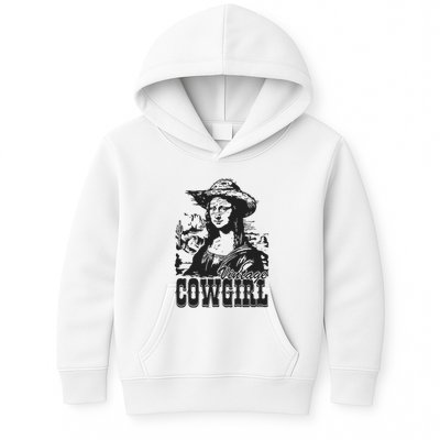 Vintage Cowgirl Mona Lisa Retro Kids Hoodie