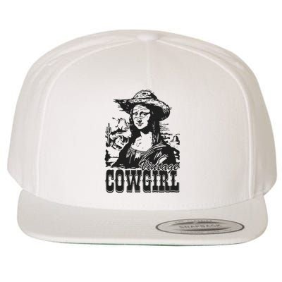 Vintage Cowgirl Mona Lisa Retro Wool Snapback Cap