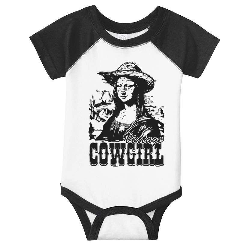 Vintage Cowgirl Mona Lisa Retro Infant Baby Jersey Bodysuit
