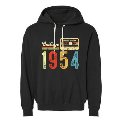 Vintage Cassette Made In 1954 Birthday Garment-Dyed Fleece Hoodie