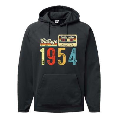 Vintage Cassette Made In 1954 Birthday Performance Fleece Hoodie