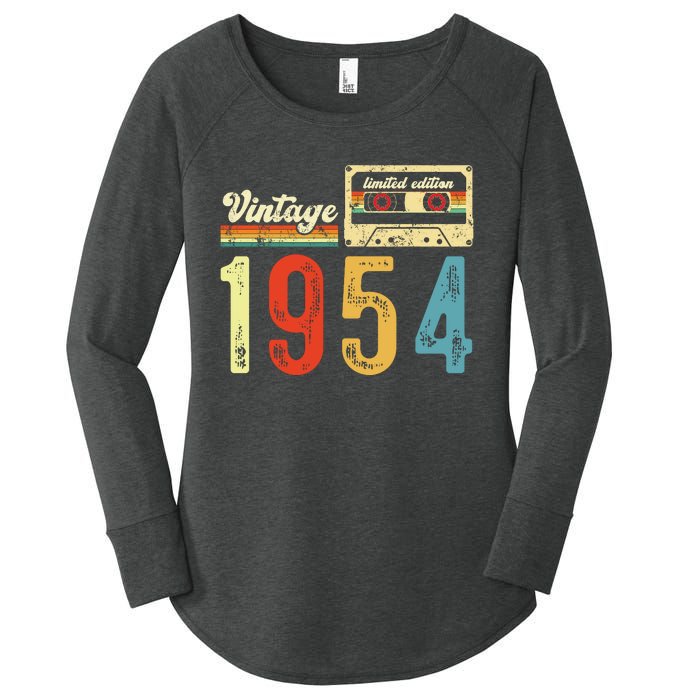 Vintage Cassette Made In 1954 Birthday Women's Perfect Tri Tunic Long Sleeve Shirt