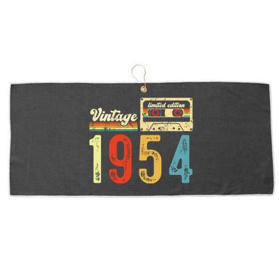 Vintage Cassette Made In 1954 Birthday Large Microfiber Waffle Golf Towel