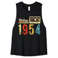 Vintage Cassette Made In 1954 Birthday Women's Racerback Cropped Tank