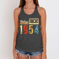 Vintage Cassette Made In 1954 Birthday Women's Knotted Racerback Tank