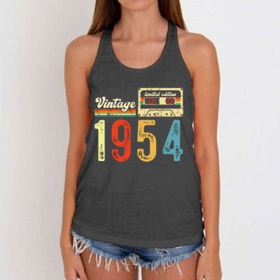 Vintage Cassette Made In 1954 Birthday Women's Knotted Racerback Tank