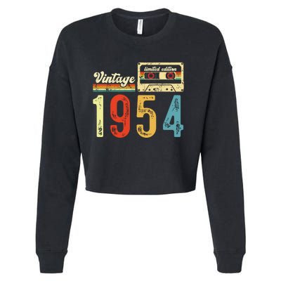 Vintage Cassette Made In 1954 Birthday Cropped Pullover Crew