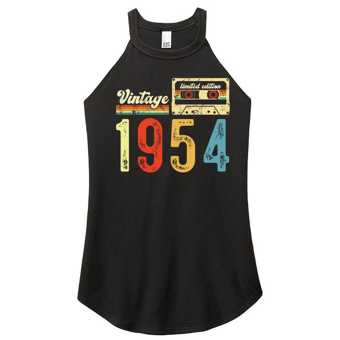 Vintage Cassette Made In 1954 Birthday Women's Perfect Tri Rocker Tank