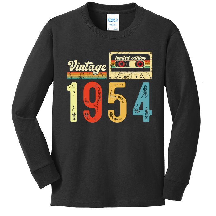 Vintage Cassette Made In 1954 Birthday Kids Long Sleeve Shirt