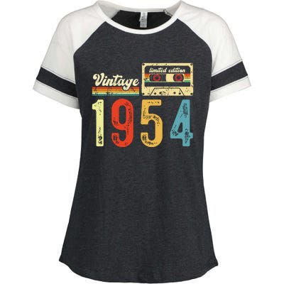 Vintage Cassette Made In 1954 Birthday Enza Ladies Jersey Colorblock Tee