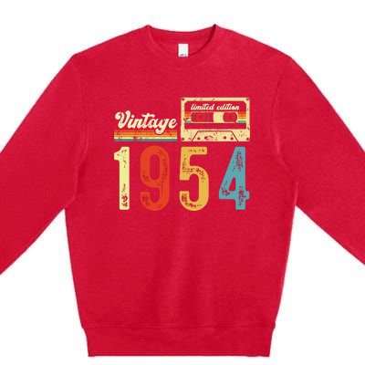 Vintage Cassette Made In 1954 Birthday Premium Crewneck Sweatshirt