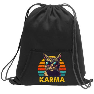 Vintage Cat Music Karma Sweatshirt Cinch Pack Bag