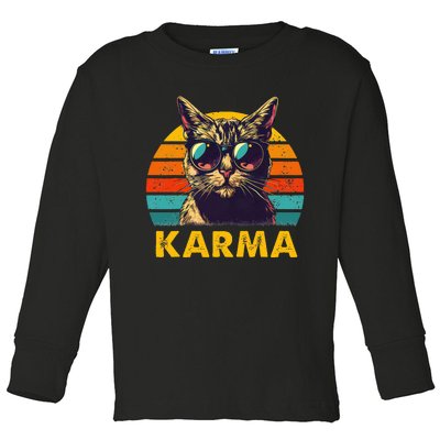 Vintage Cat Music Karma Toddler Long Sleeve Shirt