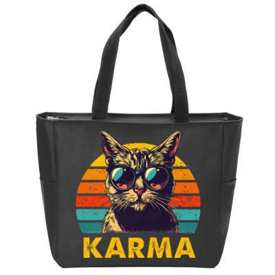 Vintage Cat Music Karma Zip Tote Bag