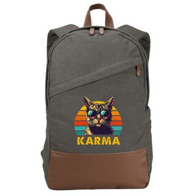 Vintage Cat Music Karma Cotton Canvas Backpack