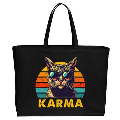 Vintage Cat Music Karma Cotton Canvas Jumbo Tote