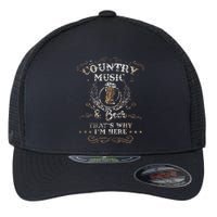 Vintage Country Music And Beer ThatS Why IM Here Legends Flexfit Unipanel Trucker Cap