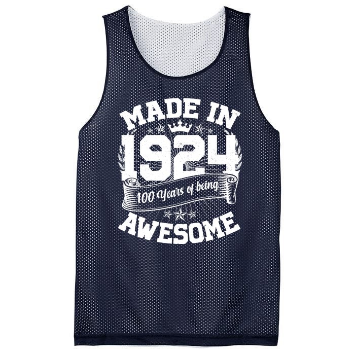 Vintage Crown Made In 1924 100 Years Of Being Awesome Mesh Reversible Basketball Jersey Tank