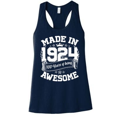 Vintage Crown Made In 1924 100 Years Of Being Awesome Women's Racerback Tank