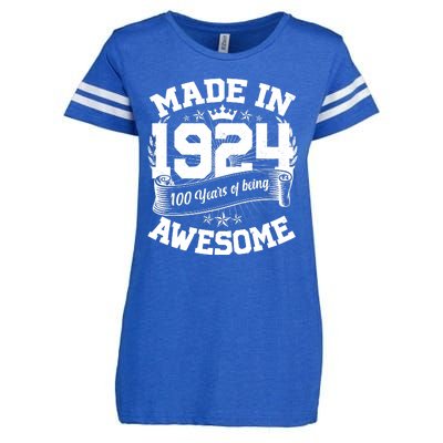 Vintage Crown Made In 1924 100 Years Of Being Awesome Enza Ladies Jersey Football T-Shirt