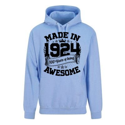 Vintage Crown Made In 1924 100 Years Of Being Awesome Unisex Surf Hoodie