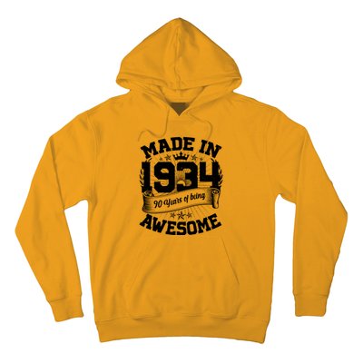 Vintage Crown Made In 1934 90 Years Of Being Awesome Hoodie