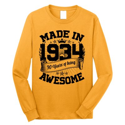 Vintage Crown Made In 1934 90 Years Of Being Awesome Long Sleeve Shirt