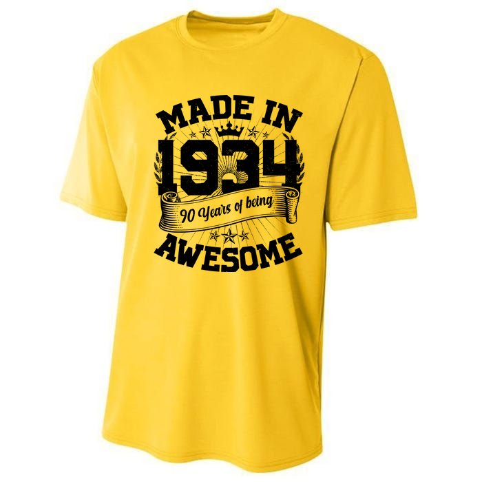 Vintage Crown Made In 1934 90 Years Of Being Awesome Performance Sprint T-Shirt