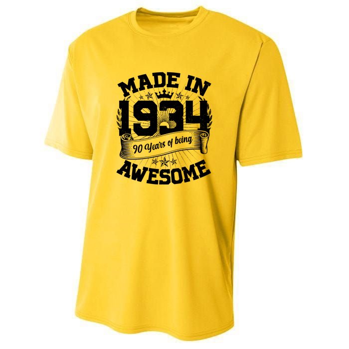 Vintage Crown Made In 1934 90 Years Of Being Awesome Youth Performance Sprint T-Shirt