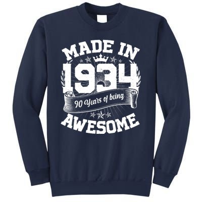 Vintage Crown Made In 1934 90 Years Of Being Awesome Sweatshirt