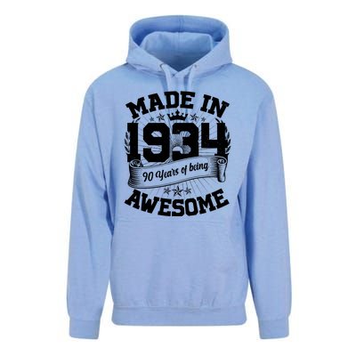 Vintage Crown Made In 1934 90 Years Of Being Awesome Unisex Surf Hoodie