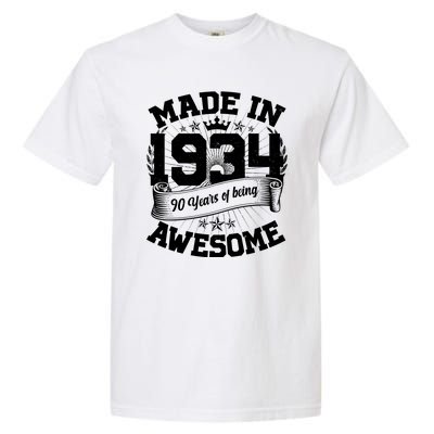 Vintage Crown Made In 1934 90 Years Of Being Awesome Garment-Dyed Heavyweight T-Shirt