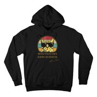 Vintage Cat Mind Your Own Damn Business Cat Lady Hoodie