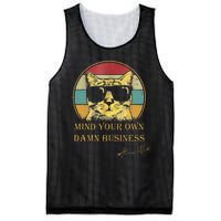 Vintage Cat Mind Your Own Damn Business Cat Lady Mesh Reversible Basketball Jersey Tank