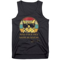 Vintage Cat Mind Your Own Damn Business Cat Lady Tank Top