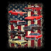 Vintage Classic Muscle Car Retro American Flag Patriotic Backpack